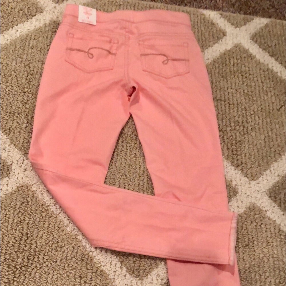 ALL NWT 3PC Outfit Pink Jean Legging + 2 Shirts